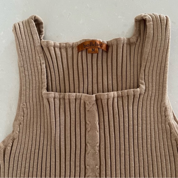 Vintage Bellidini tan ribbed Y2K knit tank - Size M - Picture 6 of 7